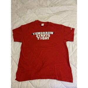 Atlanta Hawks Red Short Sleeved T Shirt Large NBA Basketball 100% Cotton